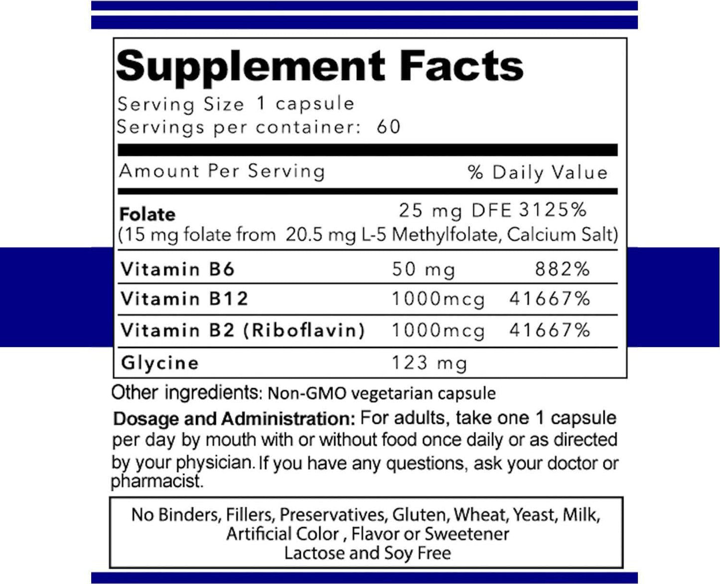 Atlantic Laboratories L-Methylfolate 15 mg B9 + B2 B6 B12 Methylated Cofactors and Essential Amino Acids - Active Folate Glycine for Brain, Heart and Fetal Health, 60 Count (2 Month Supply) (15 mg)