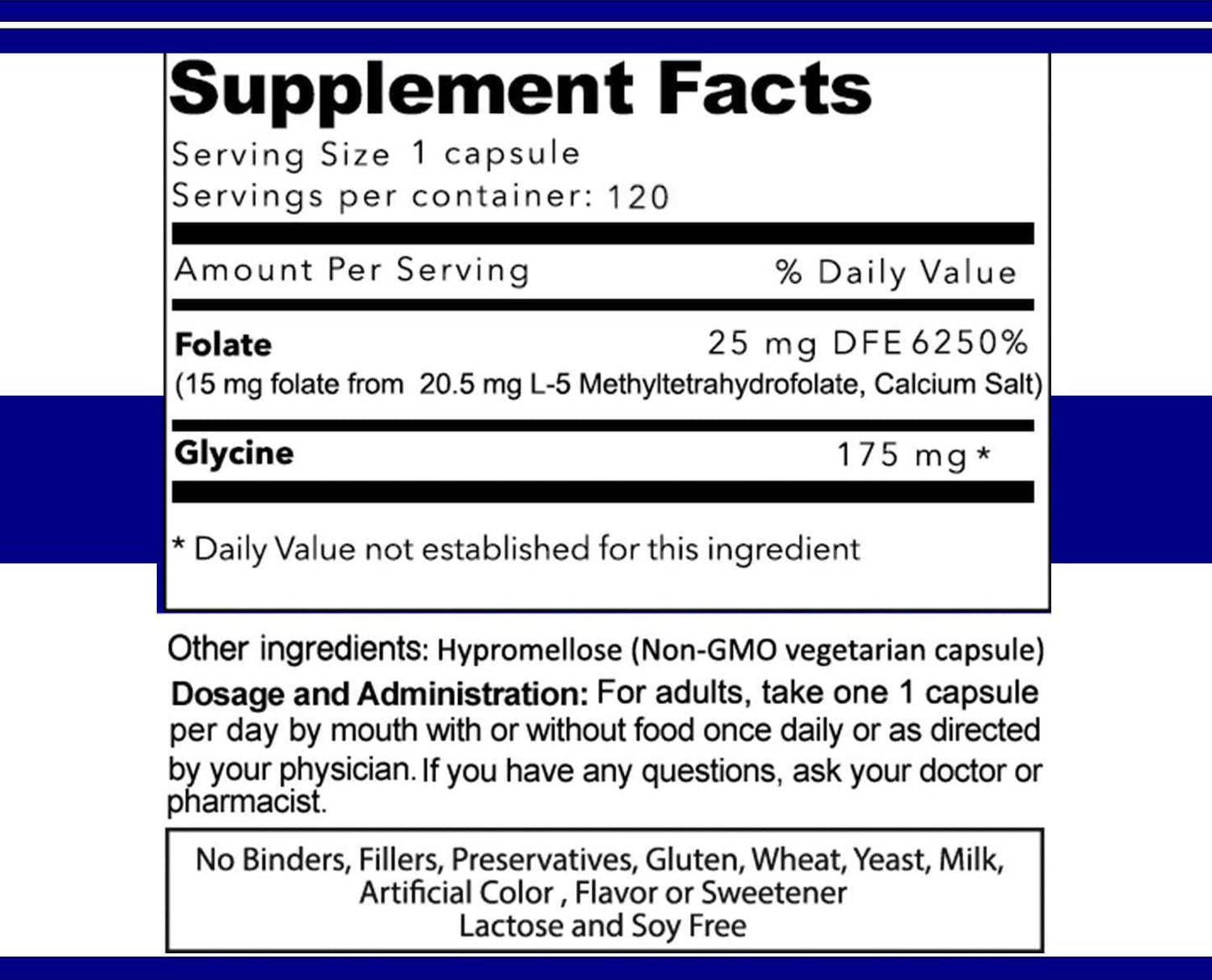 Atlantic Laboratories (5-MTHF) L-Methylfolate 15 mg - 15000 mcg - 120 Vegetarian Capsules - Professional Strength Active Folate Non-GMO
