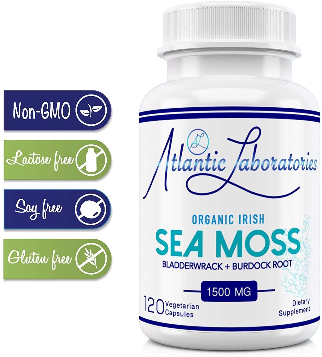 Atlantic Laboratories 2 PK Wildcrafted Organic Irish Sea Moss, Bladderwrack, Burdock Root 240CT