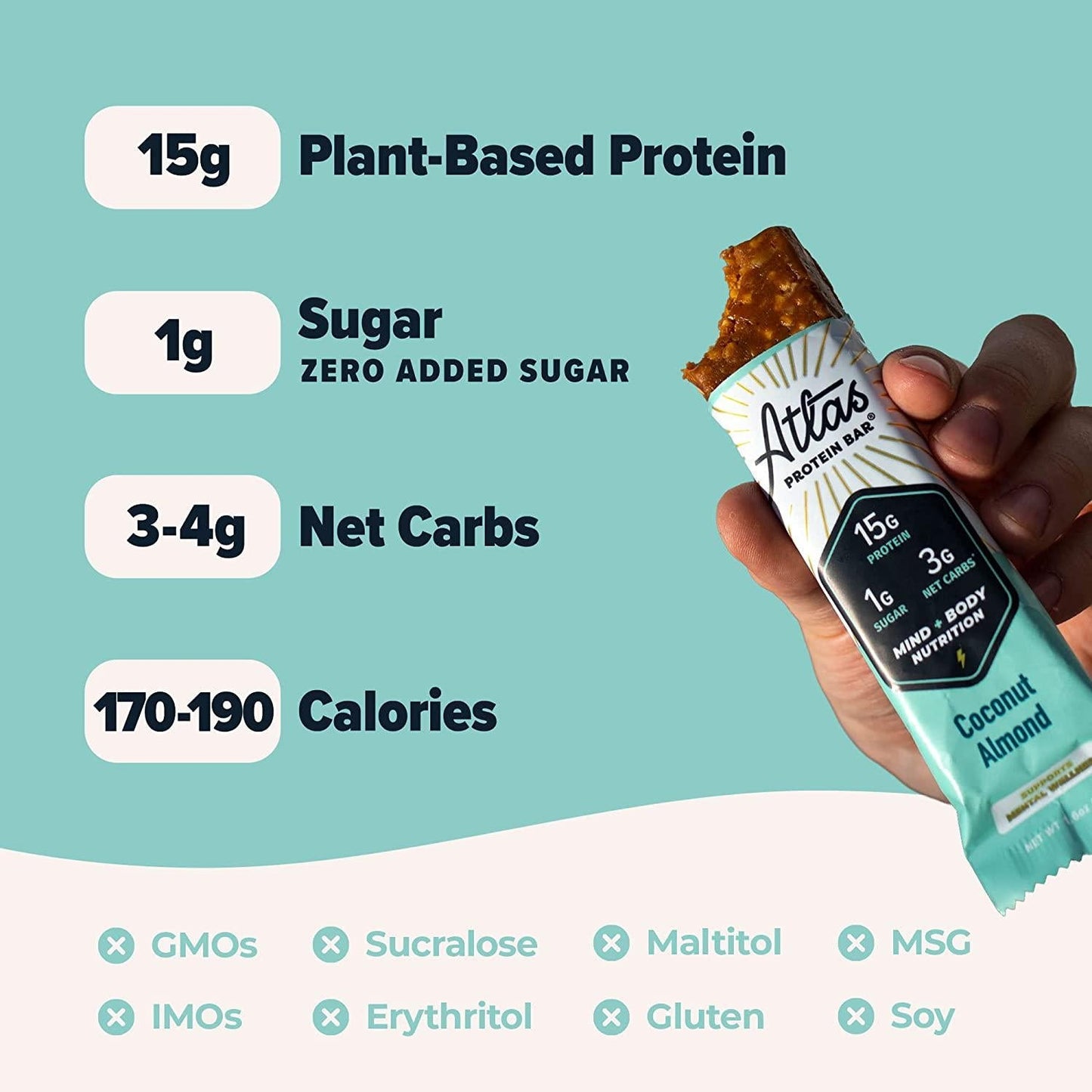 Atlas Mind + Body Keto Protein Bars - Coconut Almond + Variety Bars - Low Carb Protein Bars - High Fiber Vegan Bars and Low Sugar Meal Replacement Bars - Vegan Snacks - Organic Ashwagandha (20 Count)