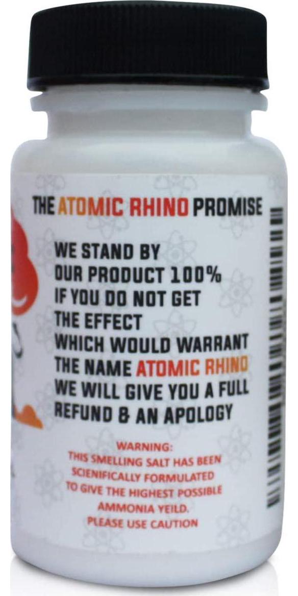 Atomic Rhino Smelling Salts for Athletes 100’s of Uses per Bottle Explosive Workout Sniffing Salts for Massive Energy Boost Just Add Water to Activate Pre Workout