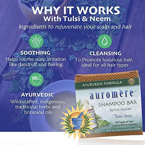 Auromere Ayurvedic Shampoo Bar - Eco Friendly, Handmade, Vegan, Cruelty Free, Natural, Non GMO, All in One Bar for Soap and Shampoo (4.23 oz), 2 pack