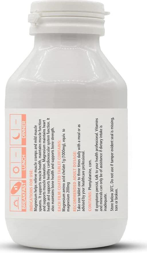 Australian NaturalCare - Bone and Muscle Health - 1000mg Magnesium Chelate Tablets (90 Count)