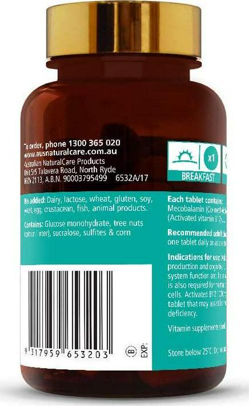 Australian NaturalCare - Everyday Health - 1000mcg Activated B12 Tablets (90 Count)
