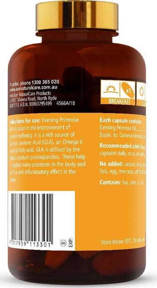 Australian NaturalCare - Nutritional Oils - 1000mg Evening Primrose Oil Capsules (120 Count)
