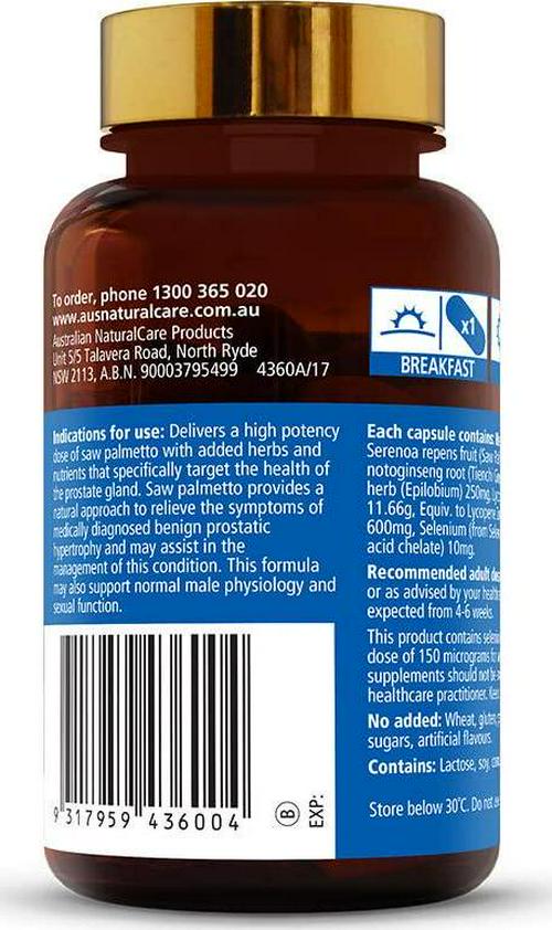 Australian NaturalCare - Men's Health - Saw Palmetto 3.2g Prostate Formula Capsules (45 Count)