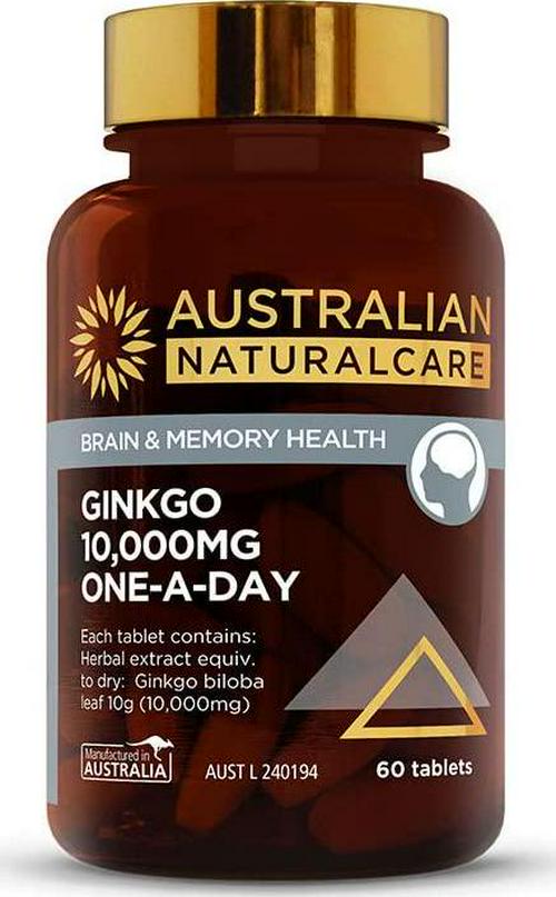 Australian NaturalCare - Memory Support - Ginkgo 10,000mg One-A-Day Tablets (60 Count)