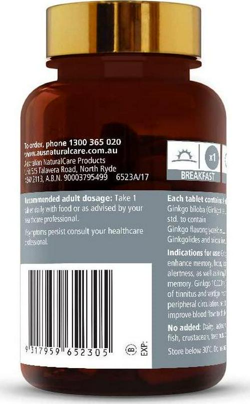 Australian NaturalCare - Memory Support - Ginkgo 10,000mg One-A-Day Tablets (60 Count)