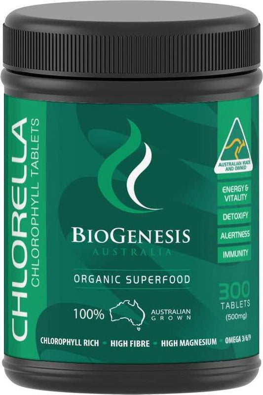 Australian Organic Chlorella Tablets, 300 tablets 500mg, Cracked Cell, non GMO, Australian Grown, Purest Quality