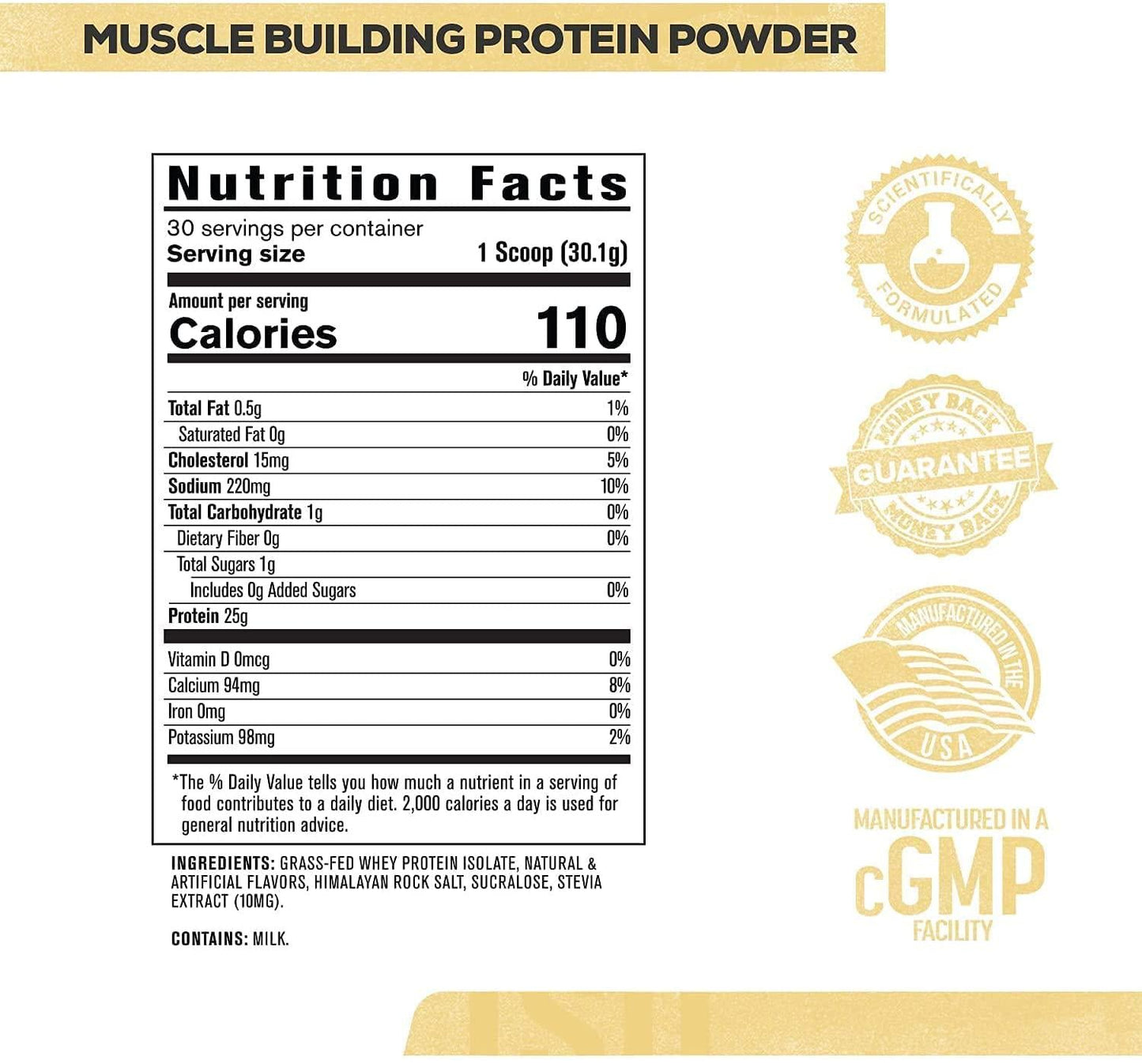 Authentic ISO 100% Grass Fed Muscle Building Whey Protein Isolate Powder - Low Carb, Grass-Fed, Non-GMO, No Fillers, Mixes Perfectly for Post Workout Recovery, Vanilla Ice Cream Flavor - 30 SV…