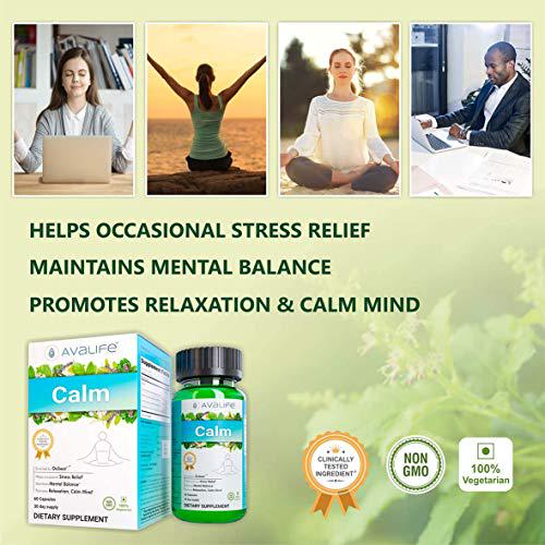 Avalife Calm - NAT Ural Stress and Anxiety Relief Supplements for Relaxation for Men and Women - Gluten Free, Vegan and Non-GMO - 60 Capsules