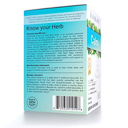 Avalife Calm - NAT Ural Stress and Anxiety Relief Supplements for Relaxation for Men and Women - Gluten Free, Vegan and Non-GMO - 60 Capsules