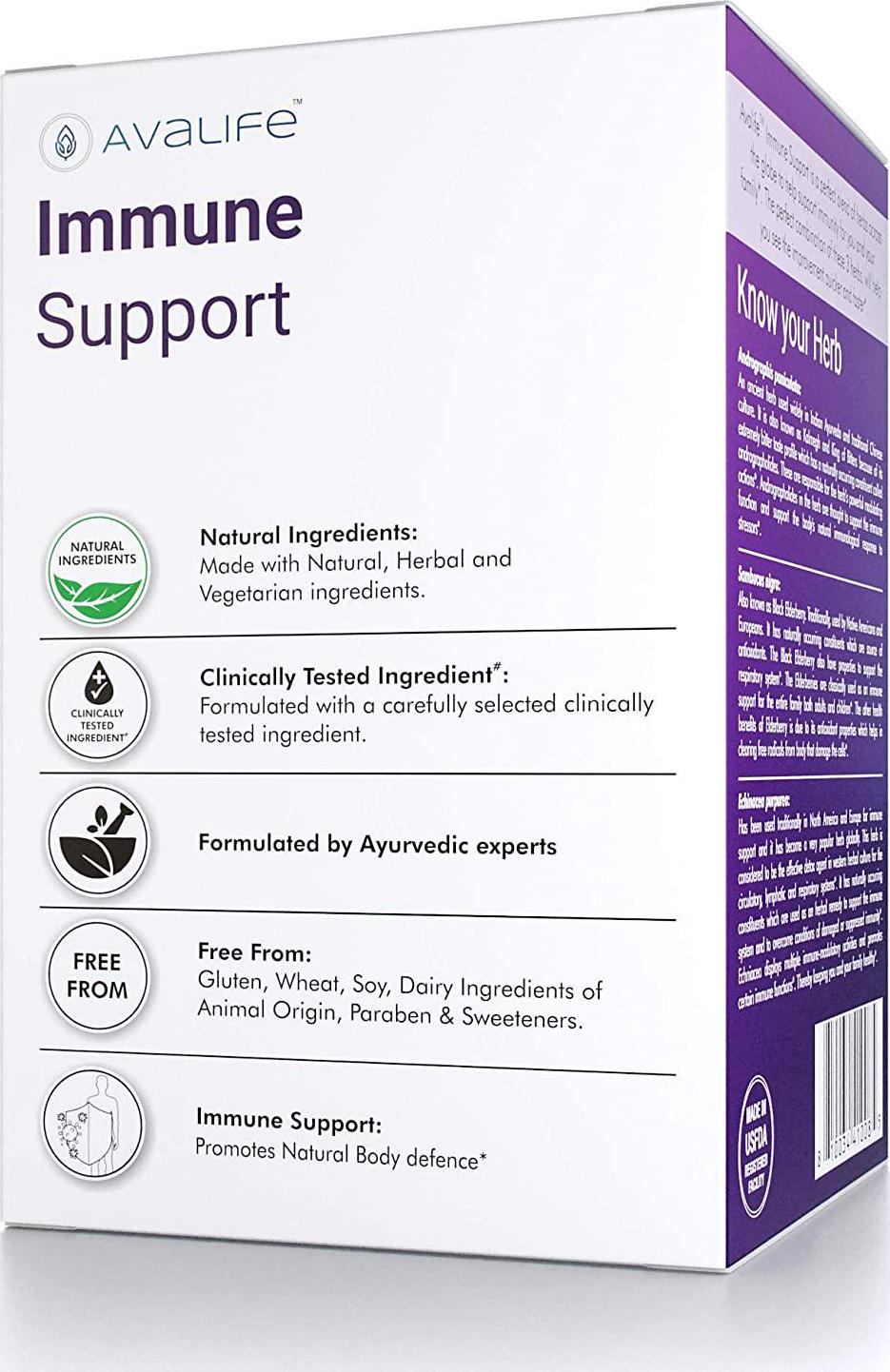 Avalife Immune Support Supplements - Daily Immunity Booster and Wellness Formula for Men and Women - Gluten Free, Vegan and Non-GMO - 60 Capsules