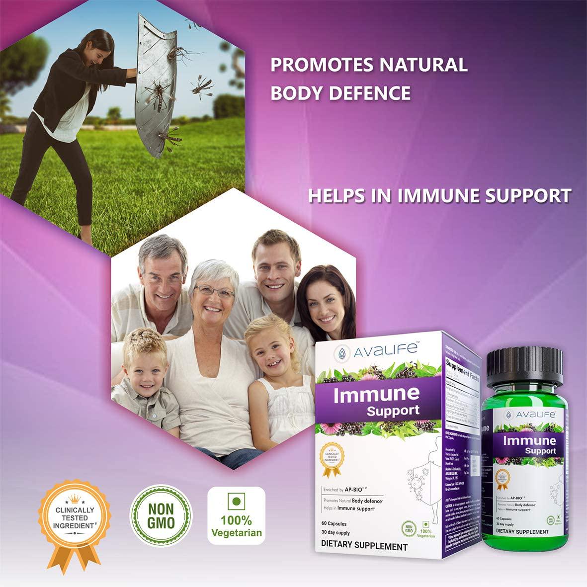 Avalife Immune Support Supplements - Daily Immunity Booster and Wellness Formula for Men and Women - Gluten Free, Vegan and Non-GMO - 60 Capsules