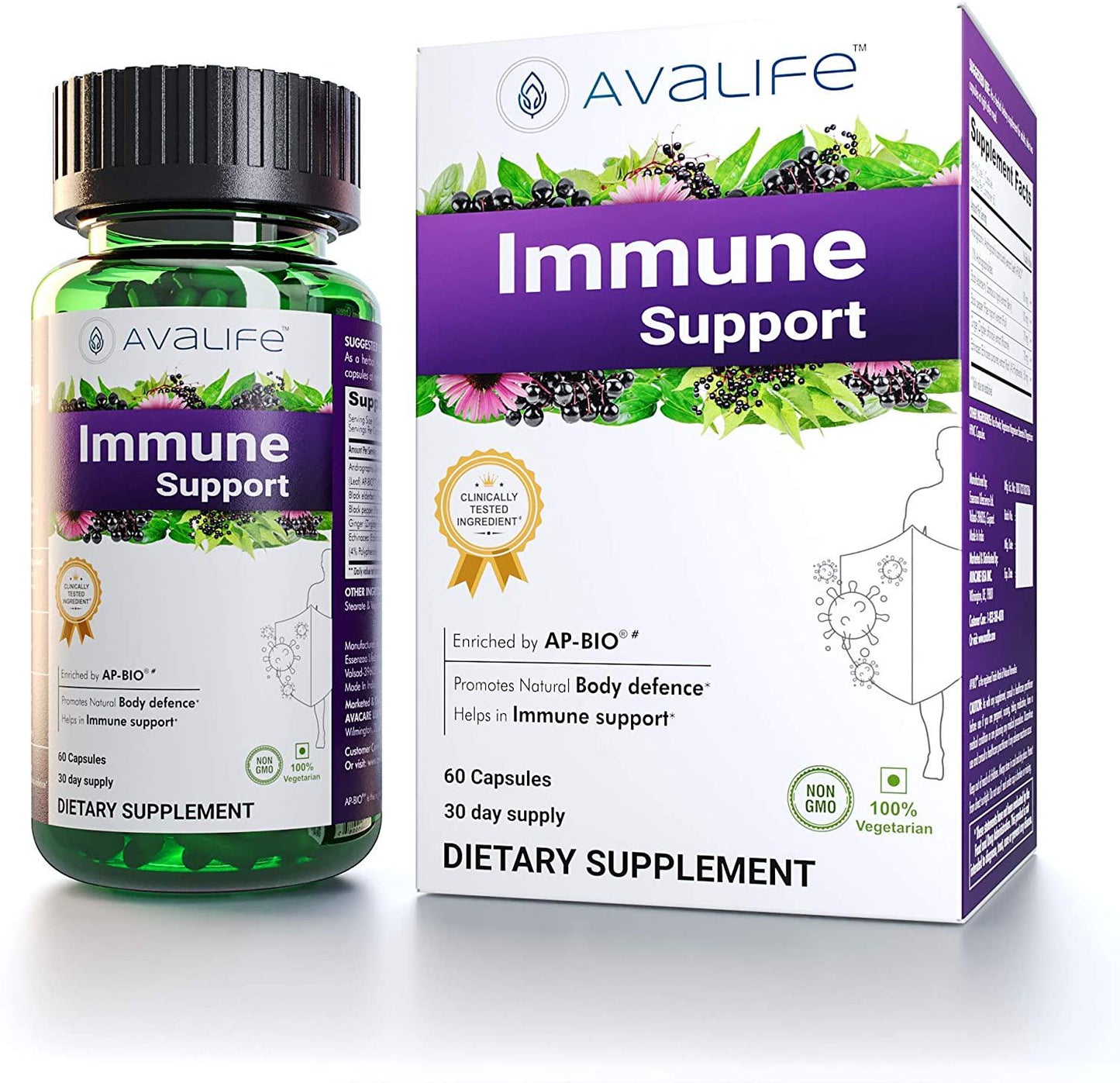 Avalife Immune Support Supplements - Daily Immunity Booster and Wellness Formula for Men and Women - Gluten Free, Vegan and Non-GMO - 60 Capsules