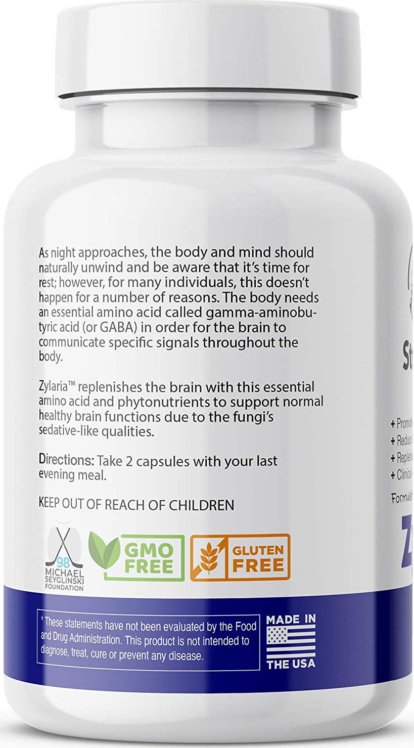 Avani Health – Zylaria – Sleep Aid zZz, Adrenal Fatigue Supplement, Natural Stress, Anxiety and Insomnia Relief, No Melatonin, Power to Sleep PM, Well Rested – 60 Vegan Caps – Clinically Studied