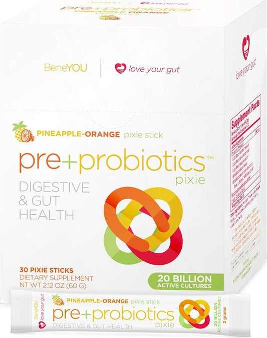 Avisae Pre+Probiotics_Pixie_30ct_Love your Gut! Avisae OptimALL NutritionTM pre+probioticsTM pixie is a proprietary symbiotic blend that's scientifically formulated to balance your gut-bacteria.