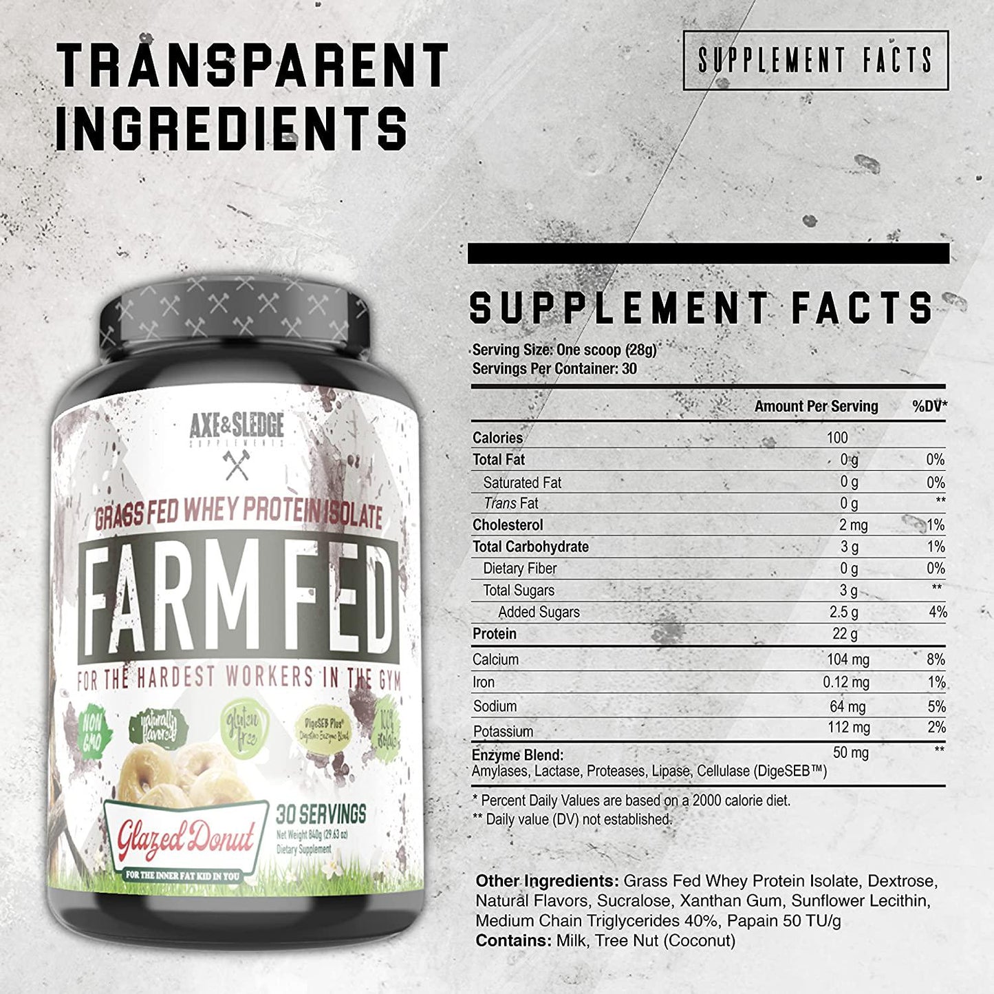 Axe and Sledge Farm Fed 30 Serves Glazed Donuts