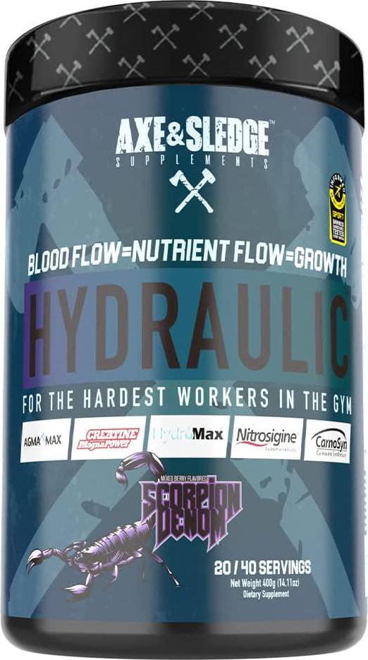 Axe and Sledge Hydraulic Non-Stimulant Pre-Workout Powder, Scorpion Venom, Scorpion Venom 400 grams