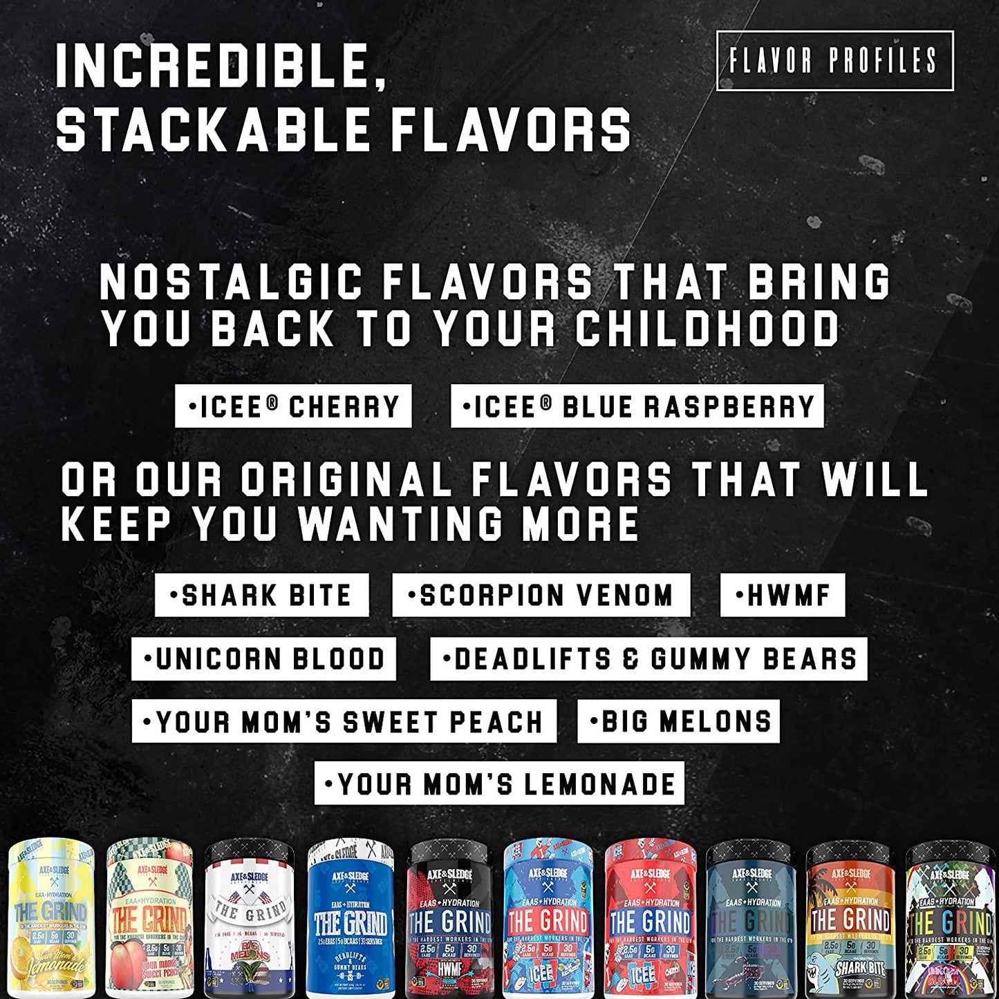 Axe and Sledge Supplements The Grind, Essential Amino Acids, Branched Chain Amino Acids and Electrolytes, Promotes Performance, Recovery, and Hydration, 30 Servings