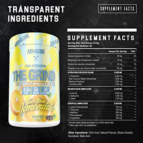 Axe and Sledge Supplements The Grind, Essential Amino Acids, Branched Chain Amino Acids and Electrolytes, Promotes Performance, Recovery, and Hydration, 30 Servings