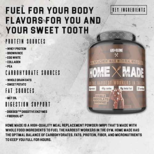 Axe and Sledge Supplements Home Made Whole-Foods-Based Meal Replacement Powder with DigeSEB Digestive Enzymes and Fibersol-2, Protein, Carbohydrates, and Fats, 25 Servings (Lemon Cream Pie)