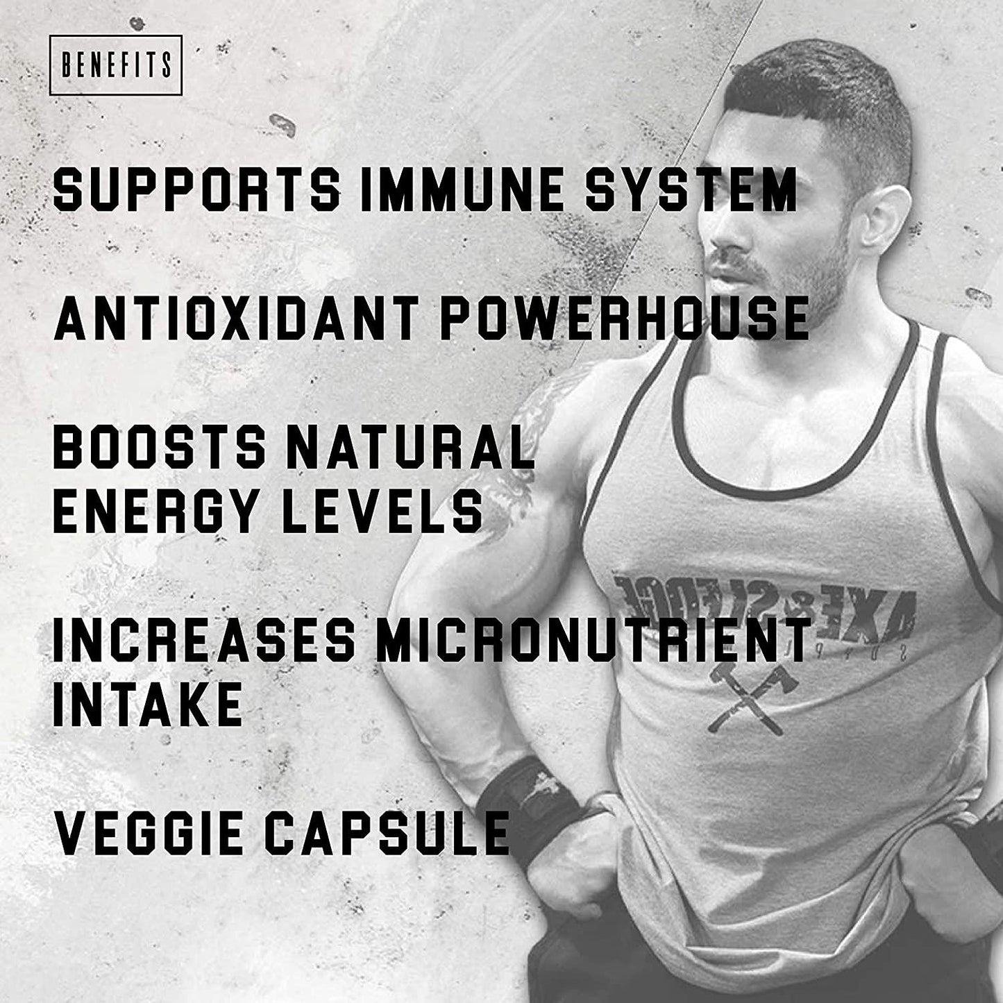 Axe and Sledge Supplements Multivitamin, Vitamin, Mineral and Antioxidant Complex, 60 Veggie Capsules, 30 Servings