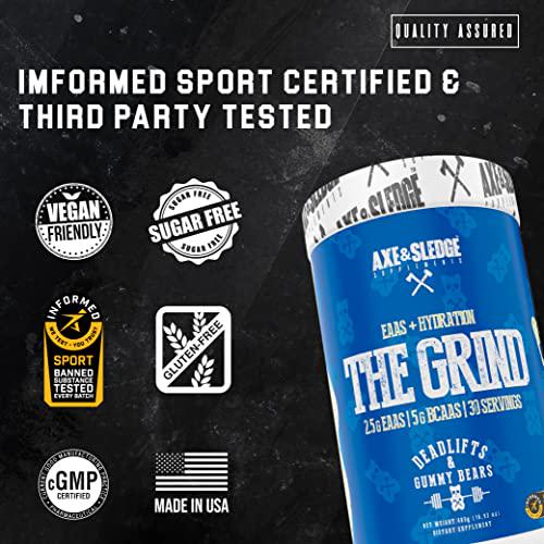 Axe and Sledge Supplements The Grind, Essential Amino Acids, Branched Chain Amino Acids and Electrolytes, Promotes Performance, Recovery, and Hydration, 30 Servings