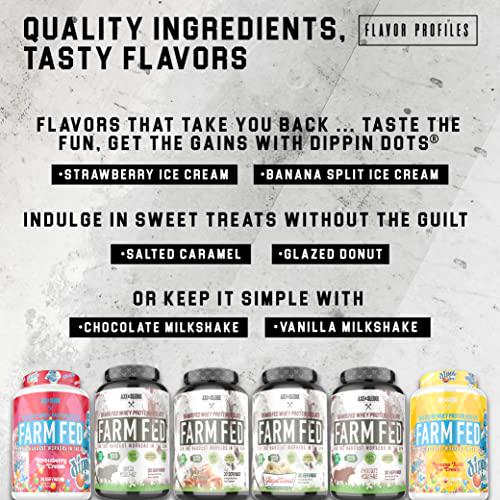 Axe and Sledge Supplements Farm Fed Grass-Fed Whey Protein Isolate, Digestive Enzymes, 22 Grams Protein, 30 Servings (Dippin' Dots Banana Split Ice Cream)