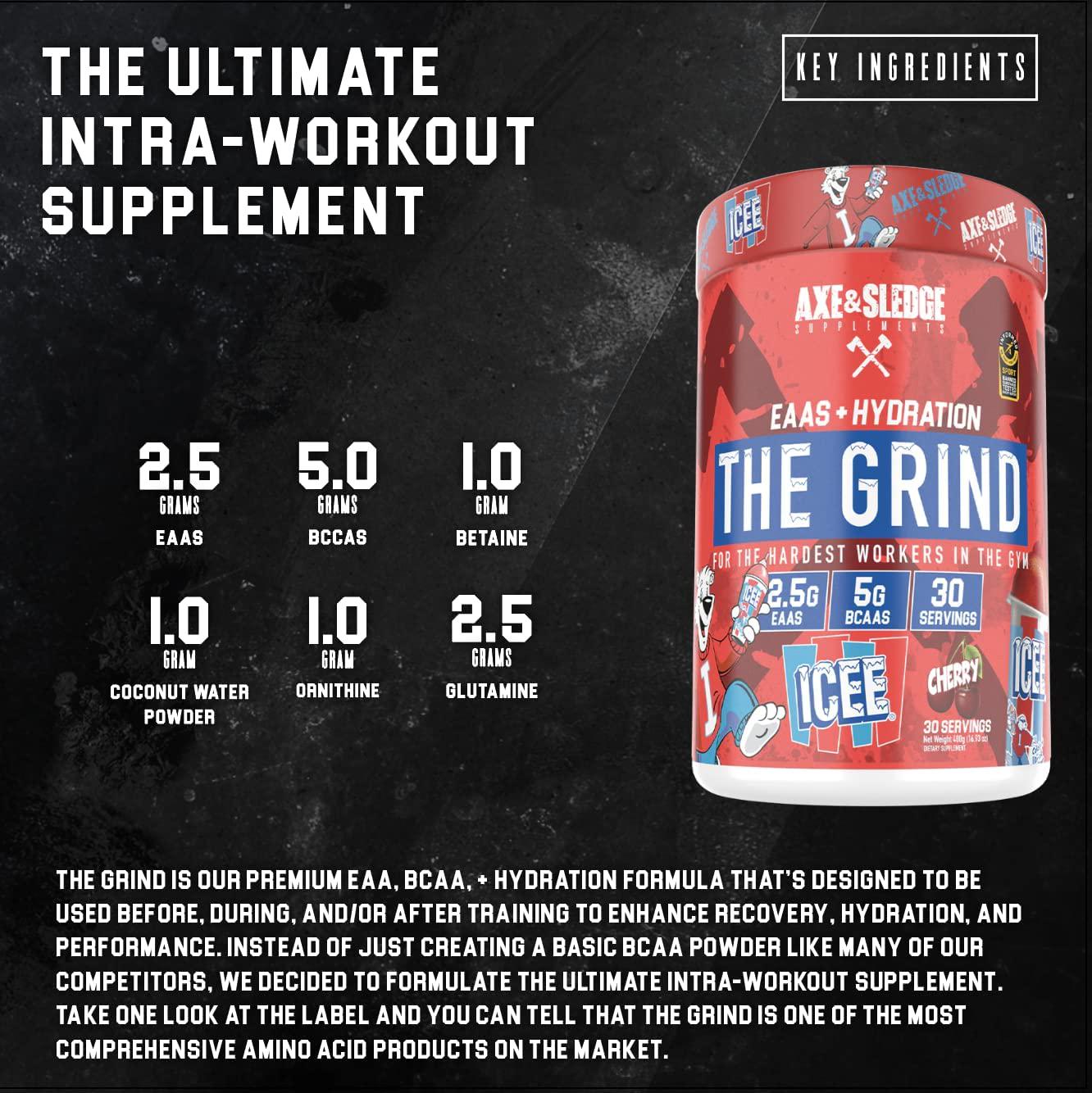 Axe and Sledge The Grind EAA BCAA + Hydration 30 Serves [Flavour Options: Deadlifts And Gummy Bears]