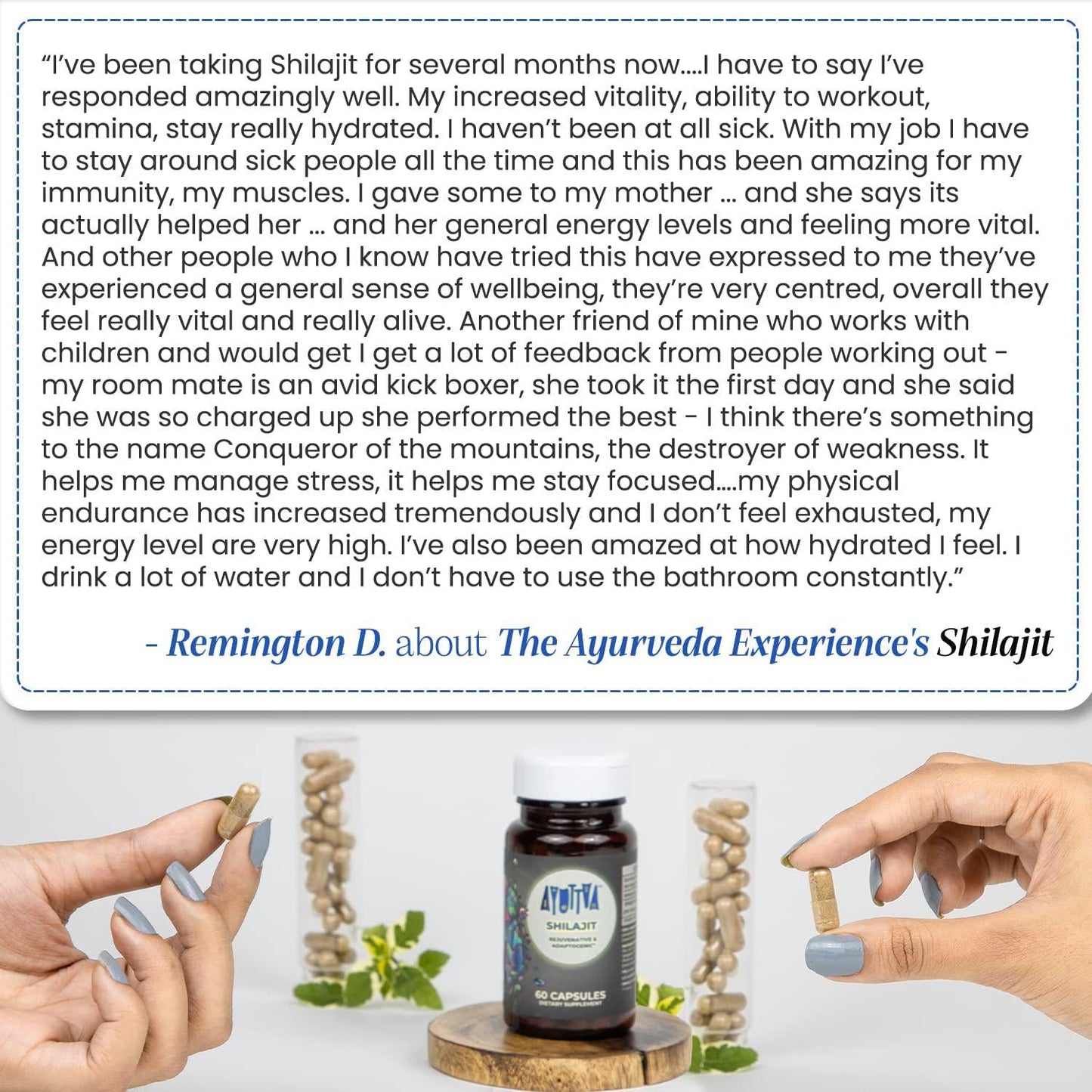 Ayuttva Himalayan Pure Shilajit Capsules | Rejuvenative, Adaptogenic, Energy-Giving Natural Shilajit Supplement | GMP-Certified Shilajit Supplement | Rich in Humic and Fulvic Acid | 60 Capsules