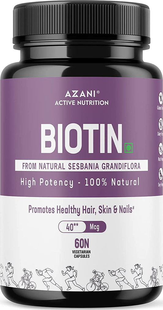 Azani Active Nutrition Biotin Capsules, Women and Men, 60 N, 1 Pack