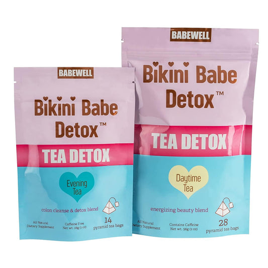 BABEWELL Bikini Babe Tea Detox Kit- 28 Daytime Teas, 14 Evening Detox Teas, Pyramid tea bags, Detox, Cleanse, Non GMO, Vegan, All Natural Cleansing