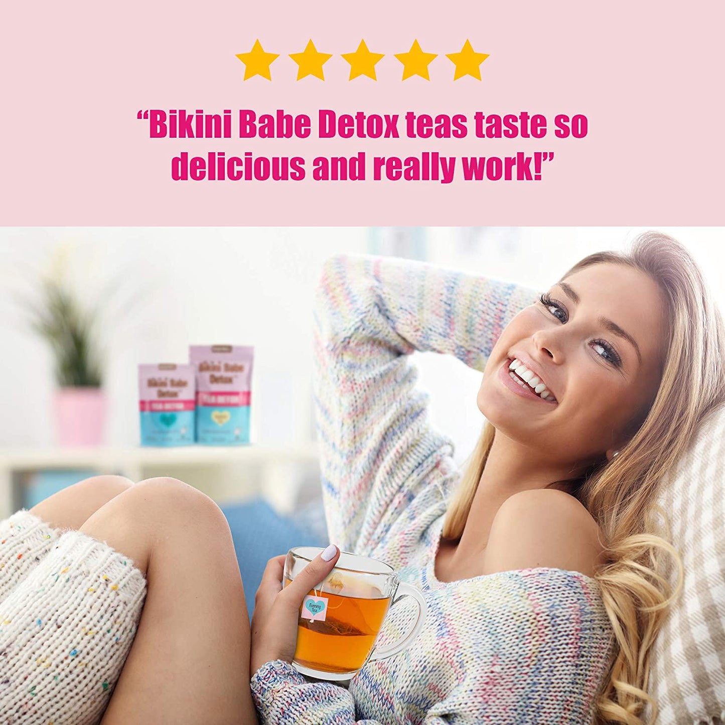 BABEWELL Bikini Detox Daytime Tea-28 Pyramid Tea Bags-Green Tea Blend with Hibiscus-Supports Metabolism Boost, Detox, All Natural, Non GMO, Vegan, Keto Friendly