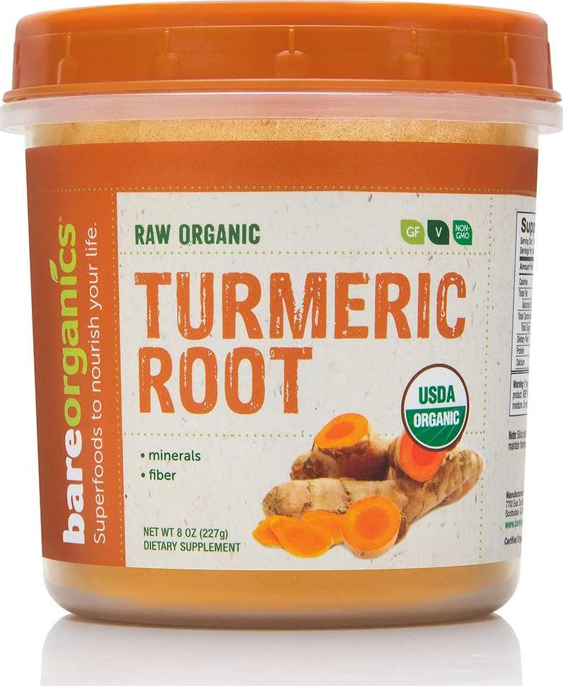 BAREORGANICS Turmeric Root Powder, 8 Ounce