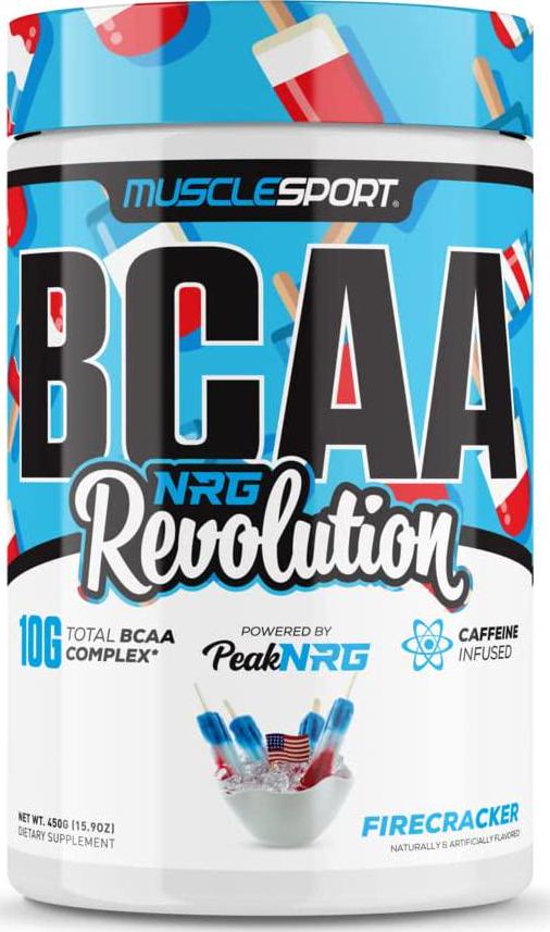 BCAA NRG Amino Acid Energy Powder Supplement for Men and Women - Intra Workout Training Complex - Recovery Supplement (Firecracker Punch)