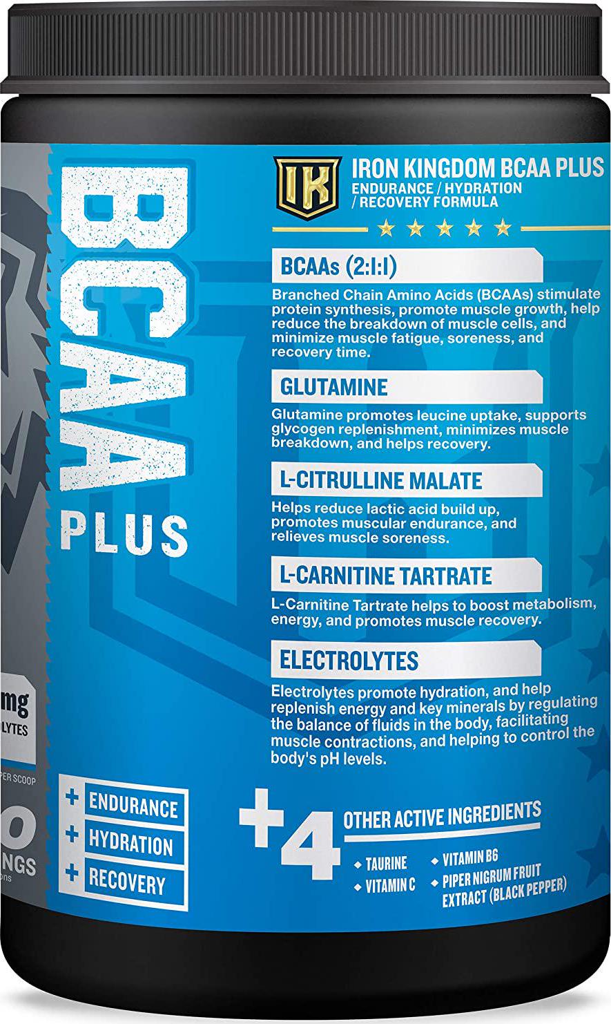 BCAA Plus - Iron Kingdom (White Freeze) 10.1g Amino Acids, Electrolytes, Glutamine, Endurance, Recovery, Hydration