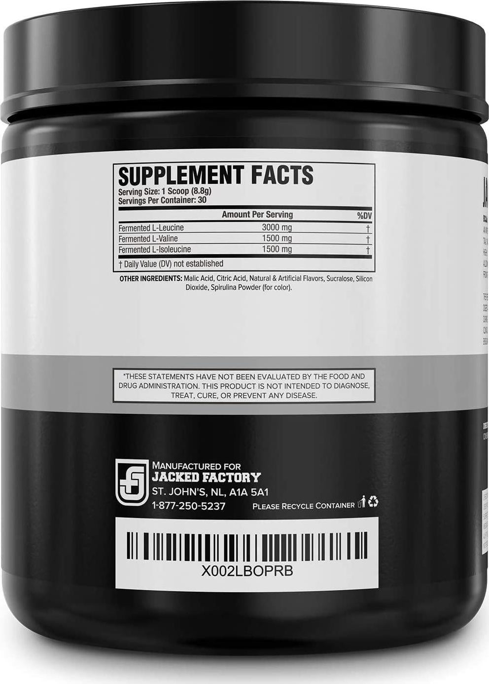 BCAA Powder (Fermented) - 6g Branched Chain Essential Amino Acid Supplement for Improved Muscle Recovery, Reduced Fatigue, Increased Strength, and Muscle Growth - 30 Servings, Blue Raspberry