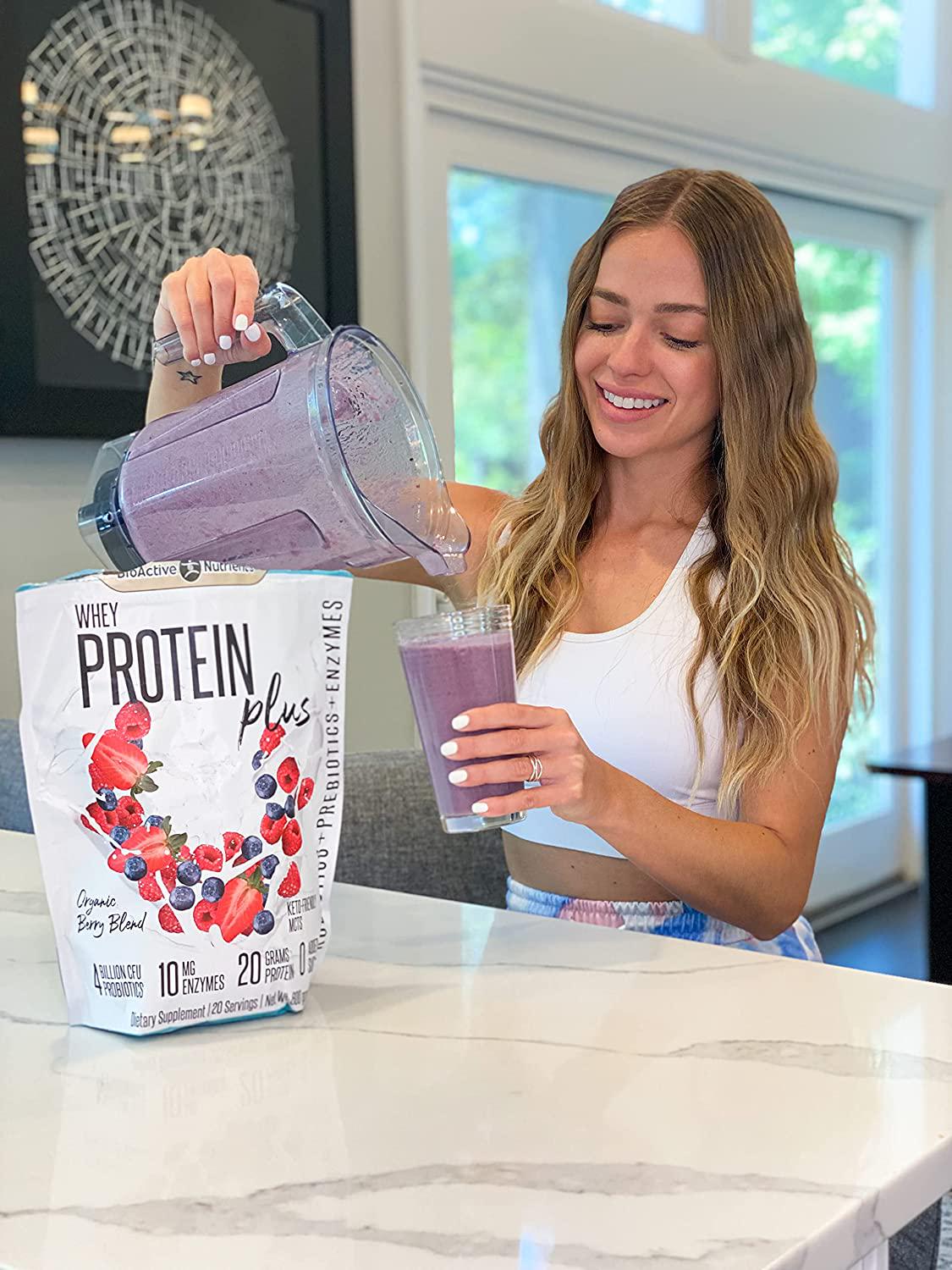 BIOACTIVE NUTRIENTS Whey Protein Plus by BioActive Nutrients 600g 20 Servings 4 Billion CFU Probiotics Prebiotics 10mg Enzymes L-Glutamine 20g Protein Antioxidants Phytonutrients Keto MCTs No Sugar