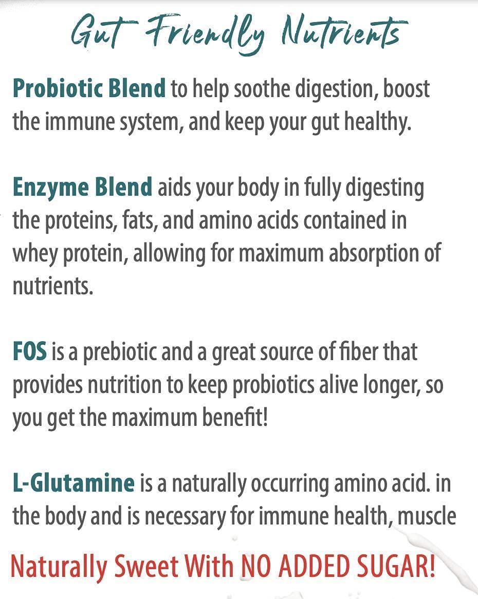 BIOACTIVE NUTRIENTS Whey Protein Plus by BioActive Nutrients 600g 20 Servings 4 Billion CFU Probiotics Prebiotics 10mg Enzymes L-Glutamine 20g Protein Antioxidants Phytonutrients Keto MCTs No Sugar