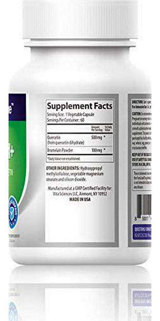 BIOMMUNE QUERCETIN + Quercetin (a zinc ionophore) and Bromelain are Powerful nutrients to Speed Defense and Recovery. Bolster Overall Immune System and Protect Upper Respiratory Health