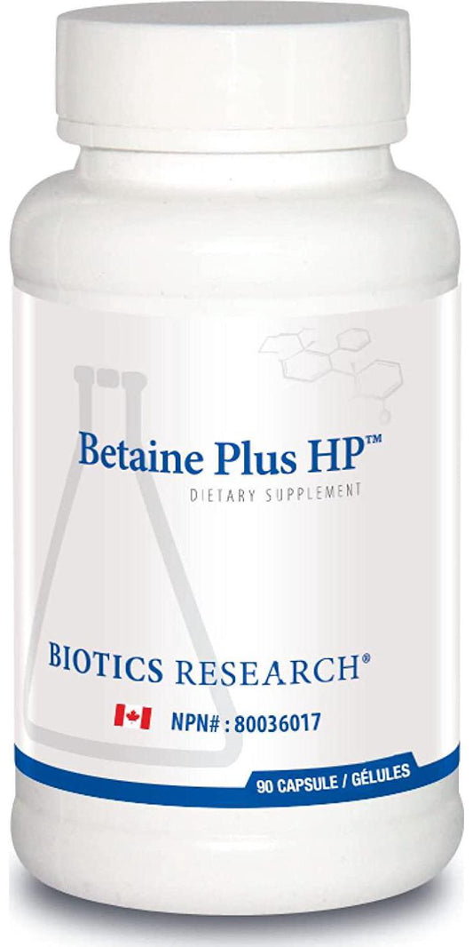 BIOTICS Research Betaine Plus HP, White, 90 Count (Pack of 1), 1266