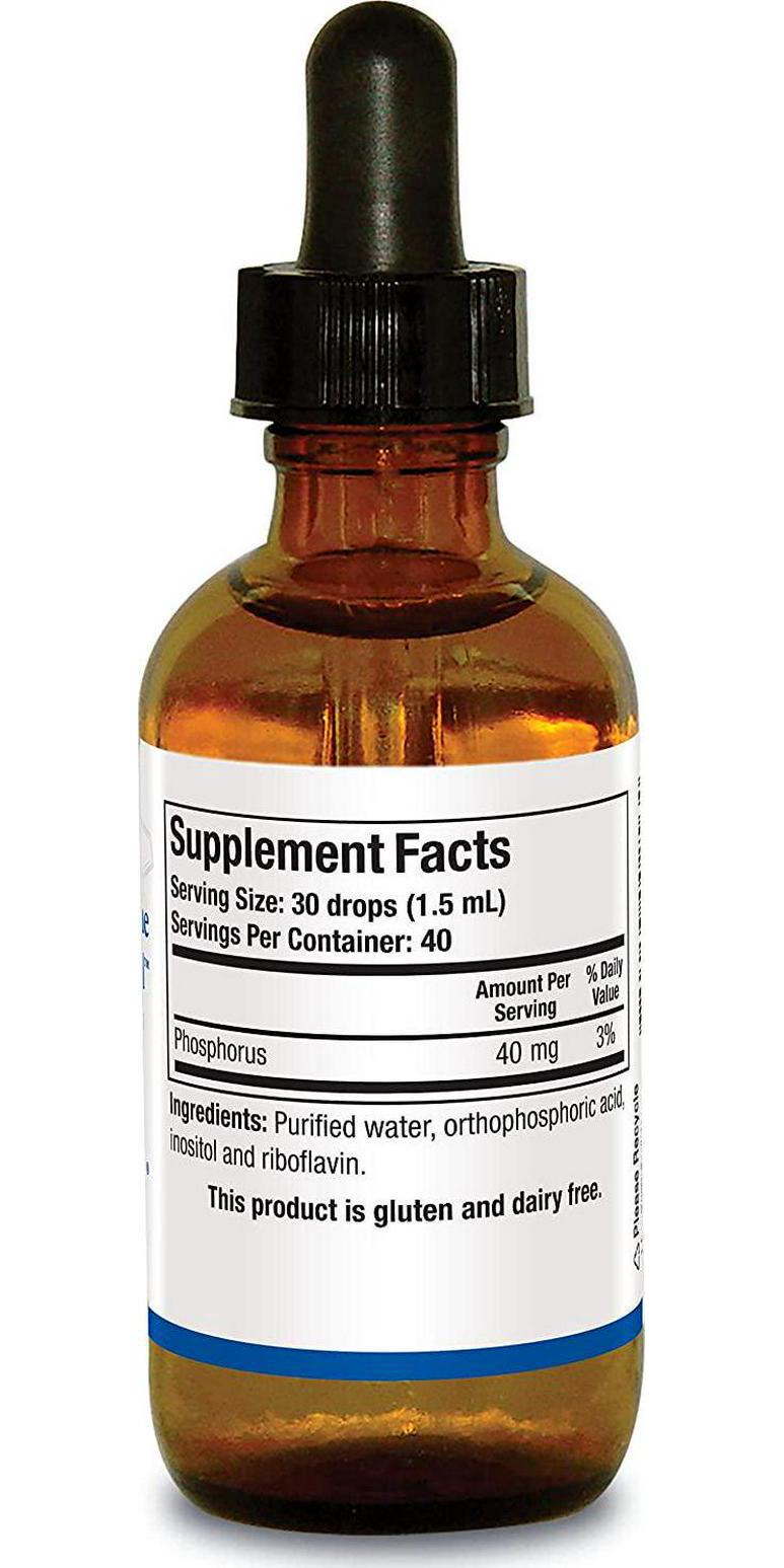 BIOTICS Research Super Phosphozyme Liquid Phosphorous in Liquid, Electrolytes. Healthy Bones and Teeth, Protein Production, Energy Support. 40mg/Drop. 2 Fl Oz