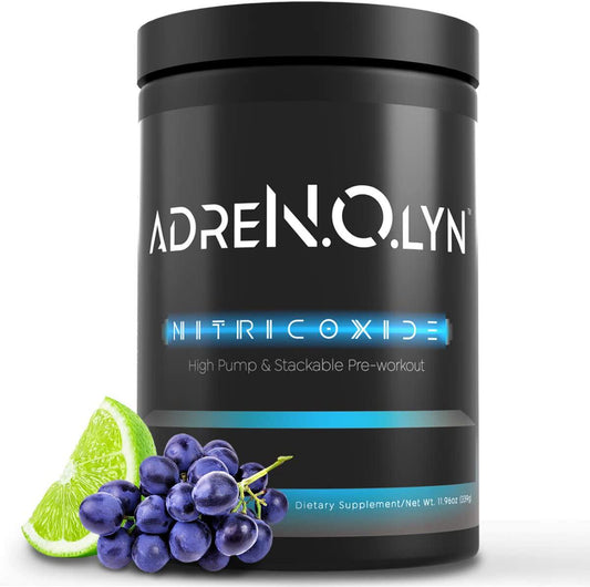 BLACKMARKET Stim Free Pre Workout AdreNOlyn - Caffeine Free Nitric Oxide Booster Powder Preworkout Drink - 25 Servings of Grape Lime Rickey - A Non Stimulant Pre-Workout