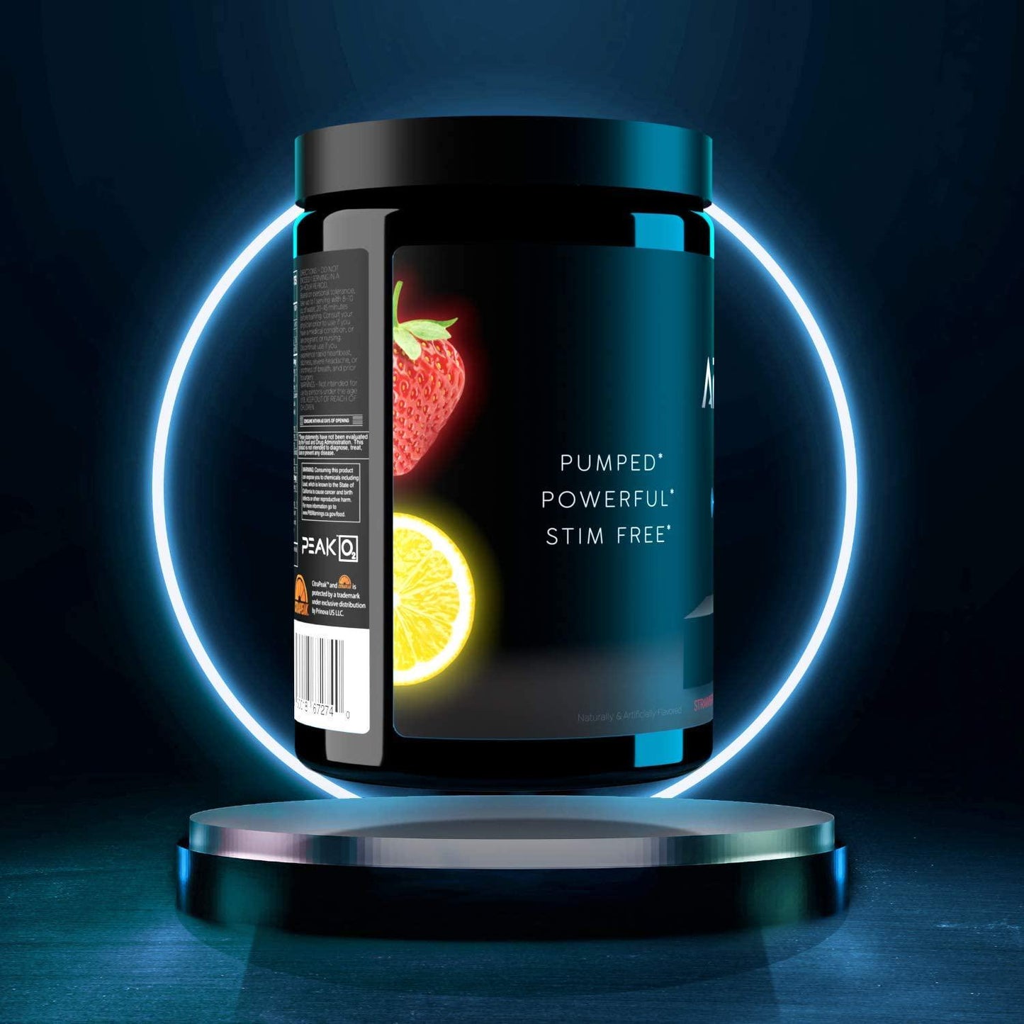 BLACKMARKET Stim Free Pre Workout AdreNOlyn - Caffeine Free Nitric Oxide Booster Powder Preworkout - 25 Servings of Strawberry Lemonade - A Non Stimulant Pre-Workout