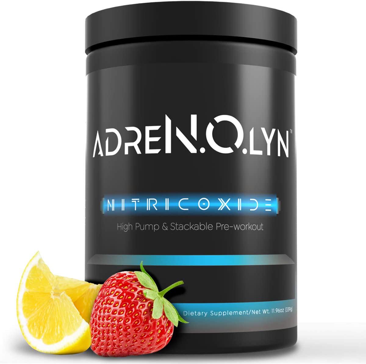 BLACKMARKET Stim Free Pre Workout AdreNOlyn - Caffeine Free Nitric Oxide Booster Powder Preworkout - 25 Servings of Strawberry Lemonade - A Non Stimulant Pre-Workout