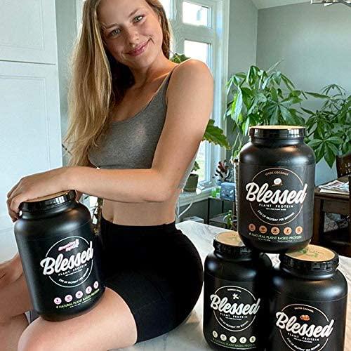 BLESSED Plant Based Protein Powder – 23 Grams, All Natural Vegan Friendly Pea Protein Powder, Gluten Free, Dairy Free and Soy Free, 30 Serves (Salted Caramel)
