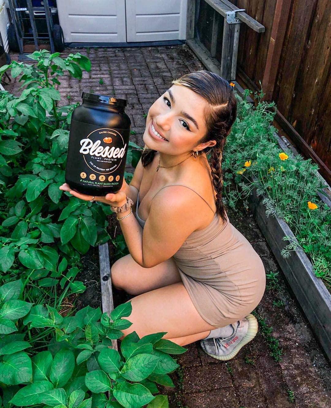 BLESSED Plant Based Protein Powder – 23 Grams, All Natural Vegan Friendly Pea Protein Powder, Gluten Free, Dairy Free and Soy Free, 30 Serves (Salted Caramel)