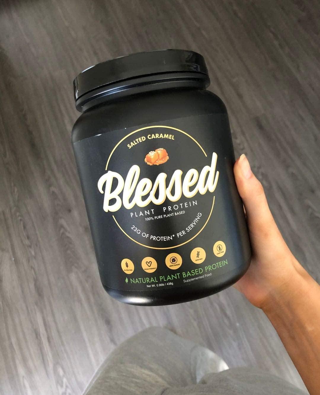 BLESSED Plant Based Protein Powder – 23 Grams, All Natural Vegan Friendly Pea Protein Powder, Gluten Free, Dairy Free and Soy Free, 30 Serves (Salted Caramel)