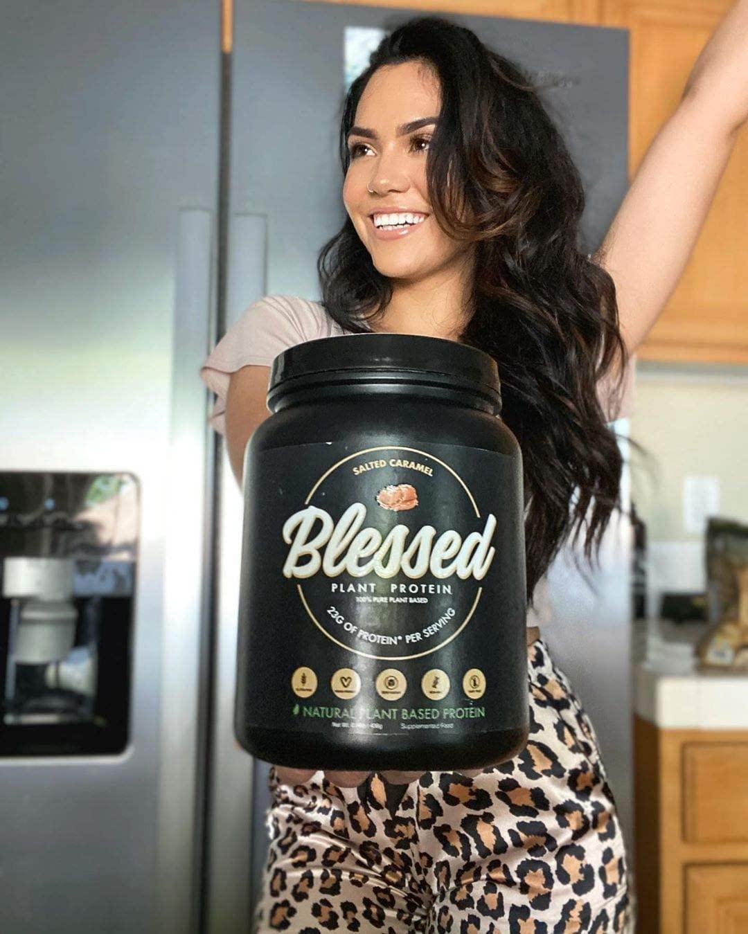 BLESSED Plant Based Protein Powder – 23 Grams, All Natural Vegan Friendly Pea Protein Powder, Gluten Free, Dairy Free and Soy Free, 30 Serves (Salted Caramel)